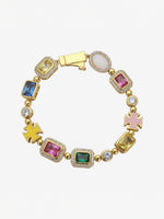 Moissanite Stones & Cross Bracelet.