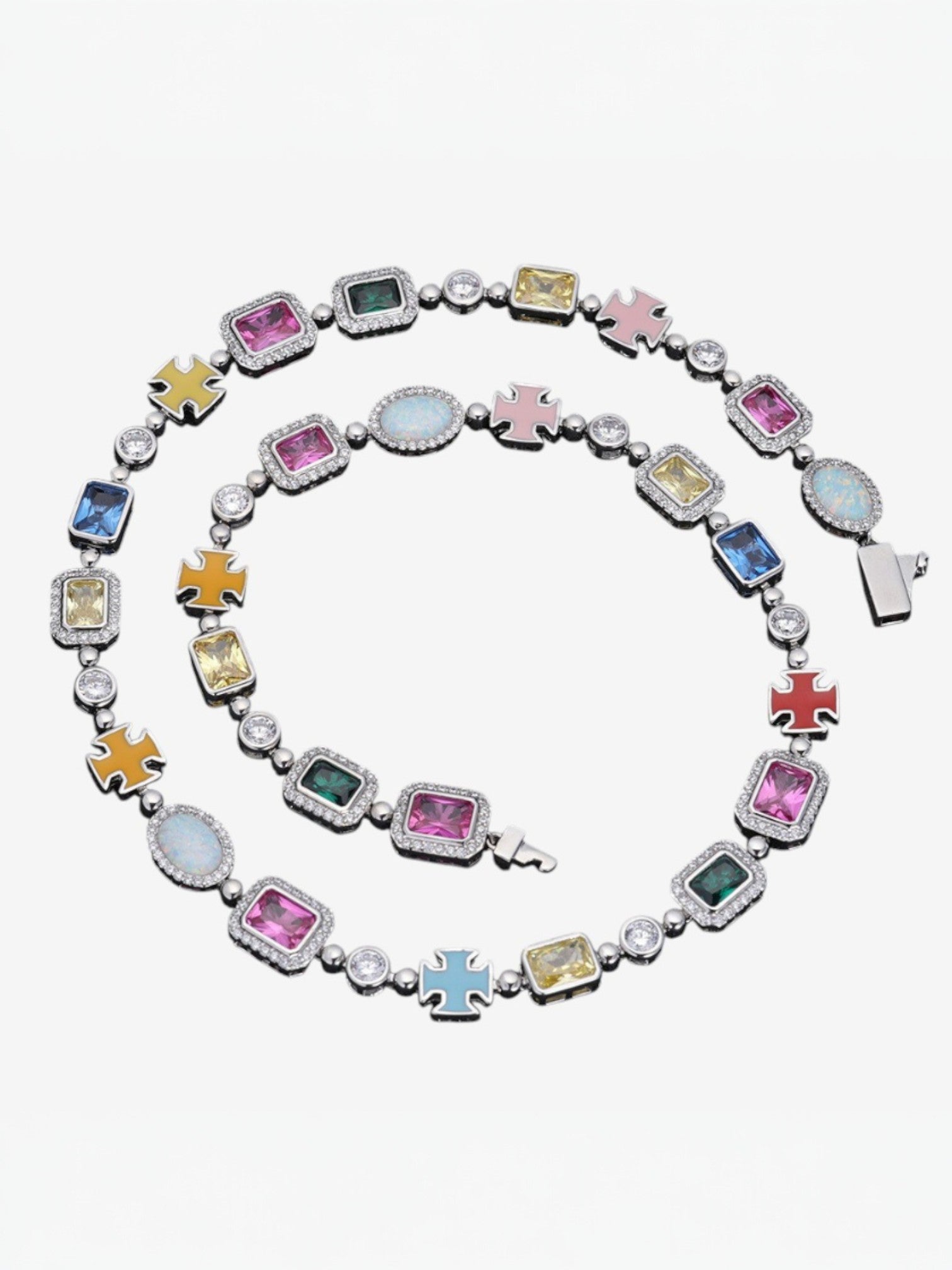 Moissanite Stones & Cross Necklace.